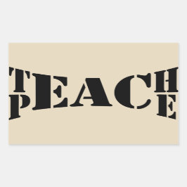 Teach Peace Sticker Rektangulärt Klistermärke