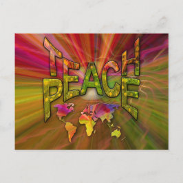 Teach Peace Värld runt Vykort