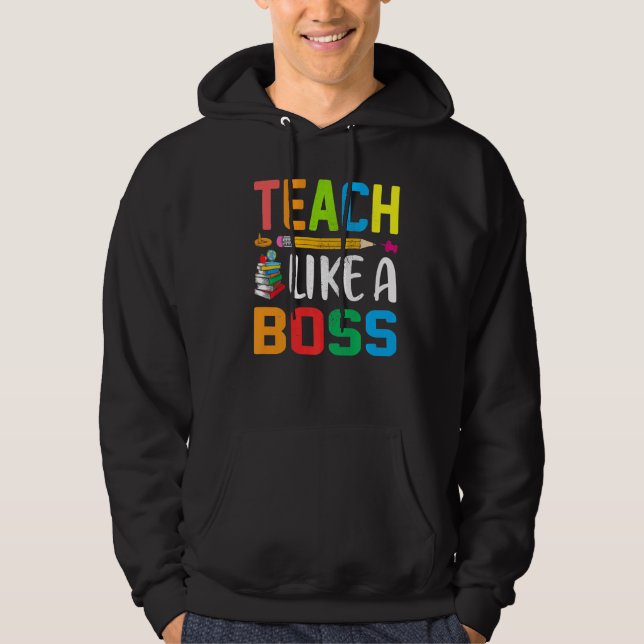 Teach som en Chef Cute Teacher Hoodie (Framsida)