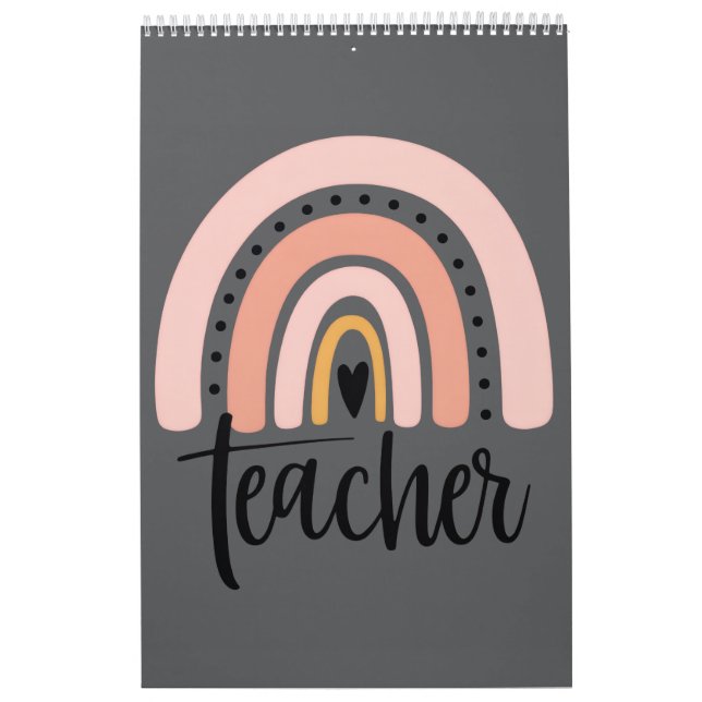 Teach Teacher Love Inspire Gift Rainbow  Kalender (Omslag)