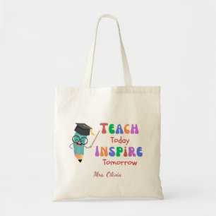 Teach Today Inspire Imorgon Trendig Quote Teacher Tygkasse