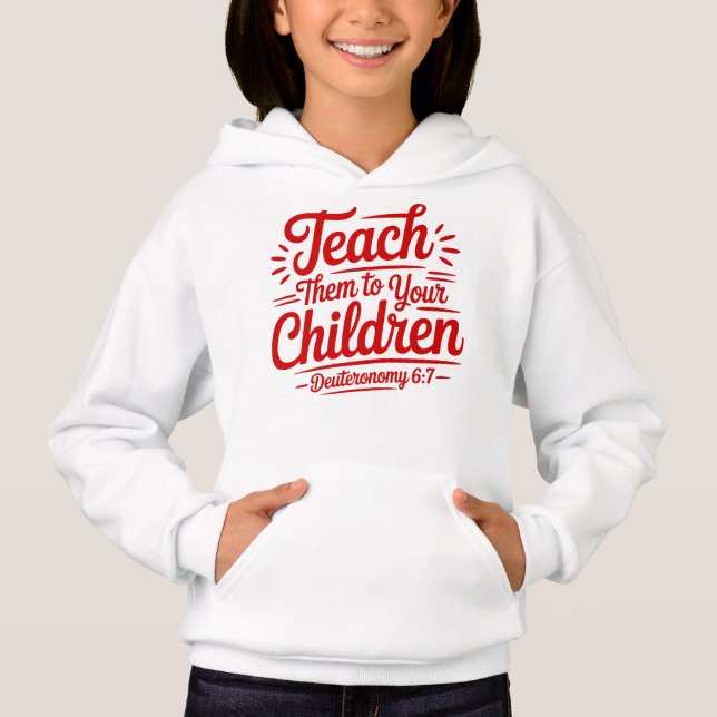 Teach Values Kids Hoodie Design T Shirt (Framsida)