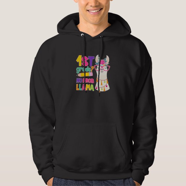 Teacher 1st Grade No Prob Llama Llama Hoodie (Framsida)