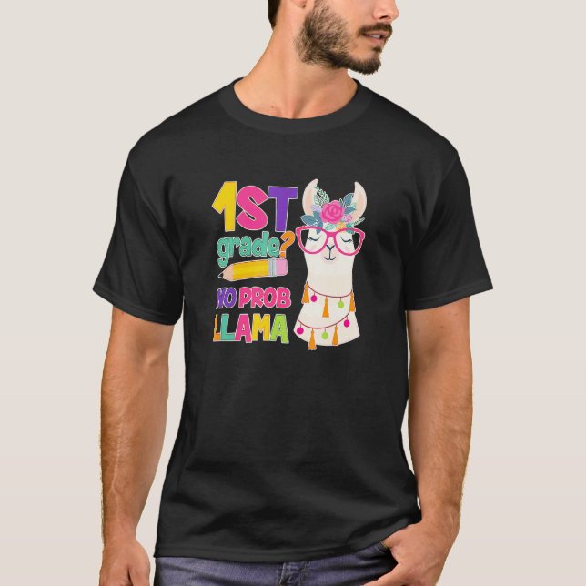Teacher 1st Grade No Prob Llama Llama T Shirt (Framsida)