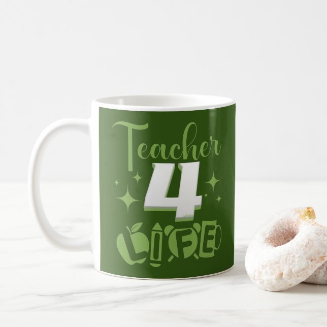 TEACHER 4 LIFE #Lärarliv Kaffemugg (Med munk)