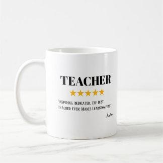 Teacher 5 Star Review | Amazing Teacher Gift Kaffemugg