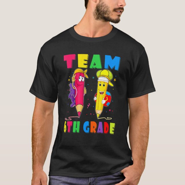Teacher 6e Klass Student Back to school T Shirt (Framsida)