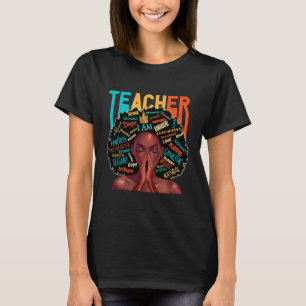 Teacher Afro Melanin Queen Pray T Shirt