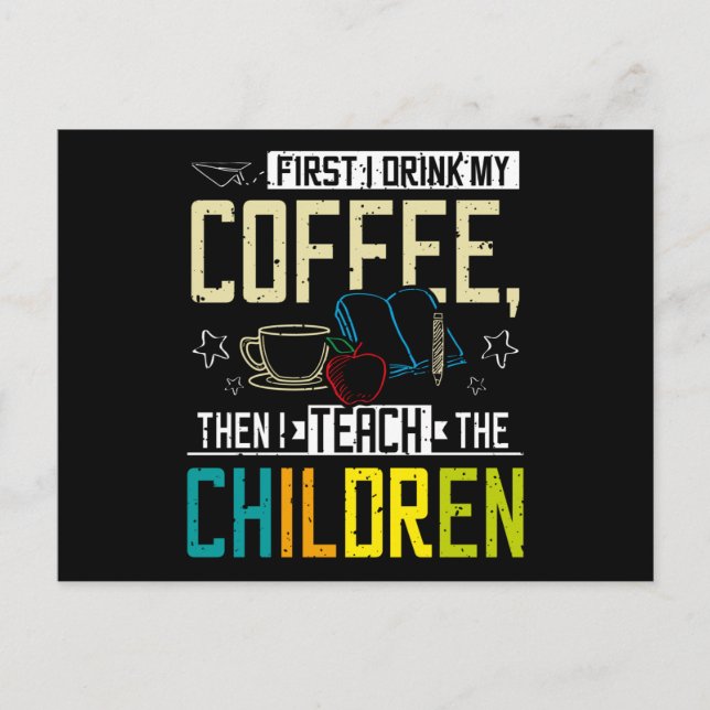 Teacher And Coffee Vykort (Framsida)