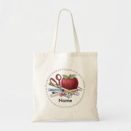 Teacher Apple-eget namn Tote Bag Tygkasse