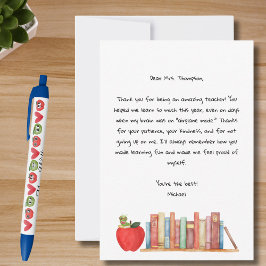 Teacher Appreciation Best Teacher Red Apple Books  Tack Kort