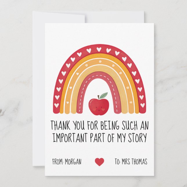 Teacher Appreciation Card – Important Part Story Julkort (Framsida)