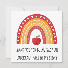 Teacher Appreciation Card – Rainbow Thank You Julkort