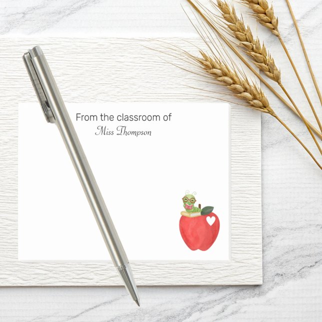 Teacher Appreciation Classroom Red Apple Custom Post-it Block (Skapare uppladdad)