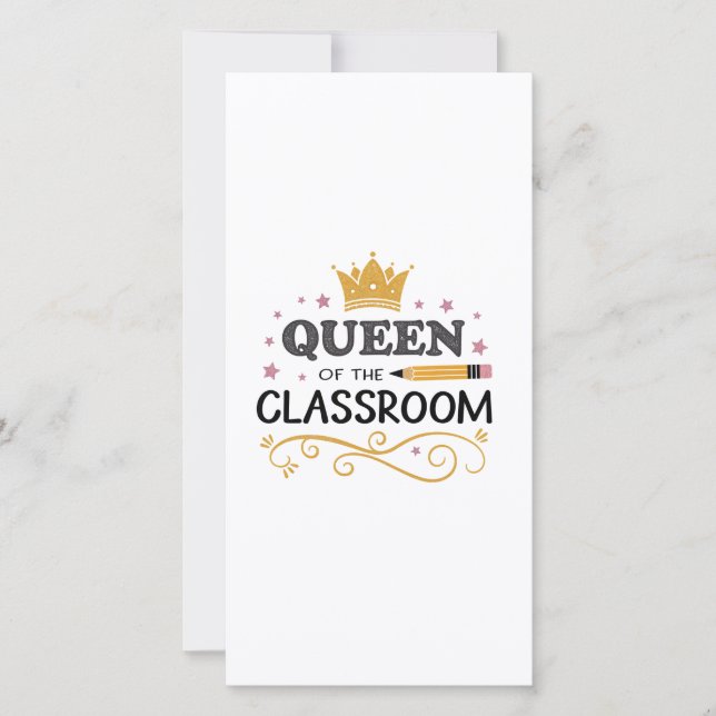Teacher Appreciation Gift – Queen of the Classroom Tack Kort (Framsida)