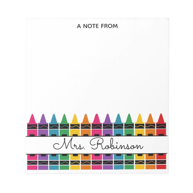 Teacher Appreciation Rainbow Crayon  Anteckningsblock (Framsida)