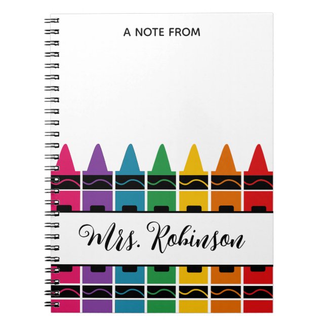 Teacher Appreciation Rainbow Crayon Notepad Anteckningsbok (Framsidan)