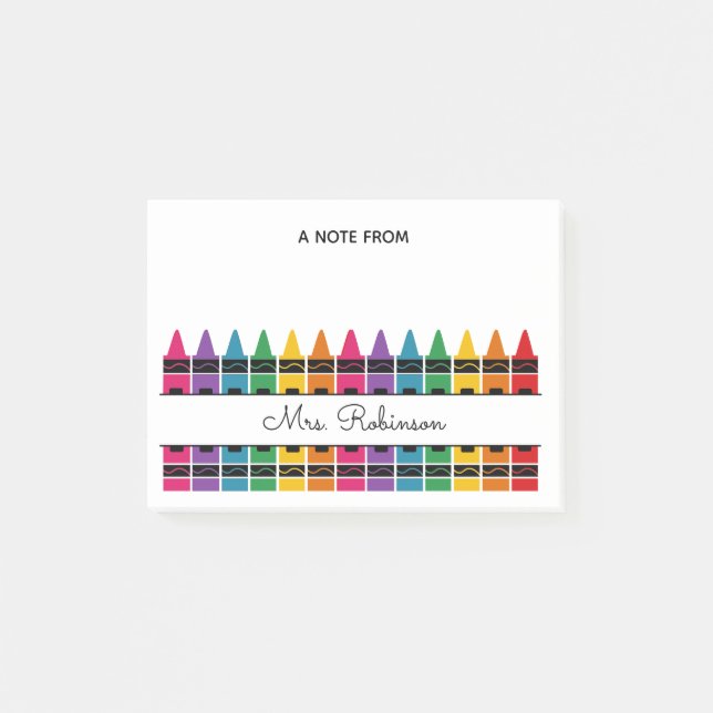 Teacher Appreciation Rainbow Crayon  Post-it Block (Framsida)