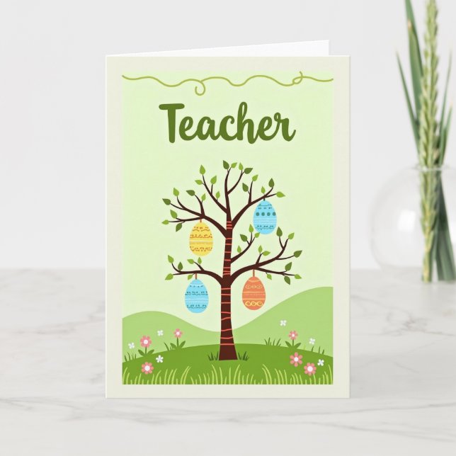 Teacher Appreciation Tree Card Kort (Framsida)