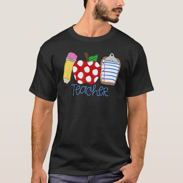 Teacher Back To School Teaching Pencil Students Te T Shirt (Framsida)