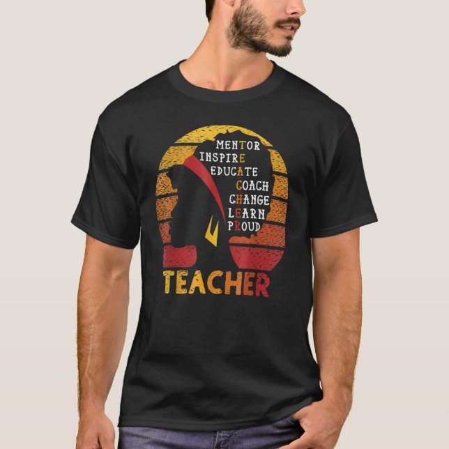 Teacher Black History Month Afro African Prde Men  T Shirt (Framsida)