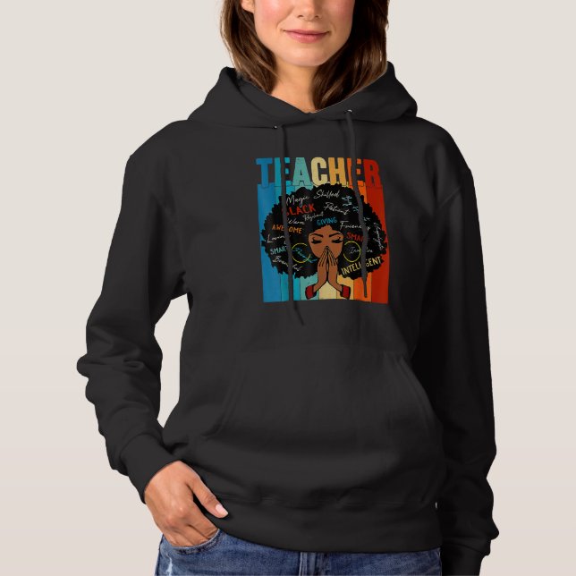 Teacher Black History Queen Melanin Afro African P T Shirt (Framsida)
