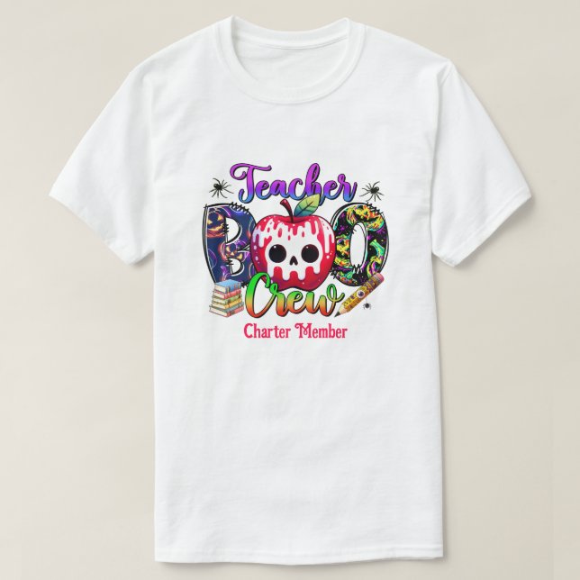 Teacher Boo Crew Halloween T Shirt (Design framsida)