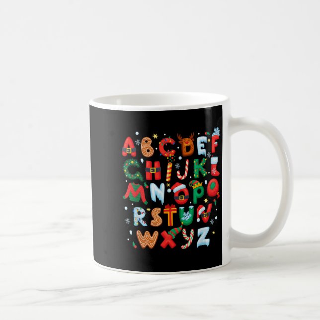 Teacher Christmas Alphabet Back To School Holiday  Kaffemugg (Höger)
