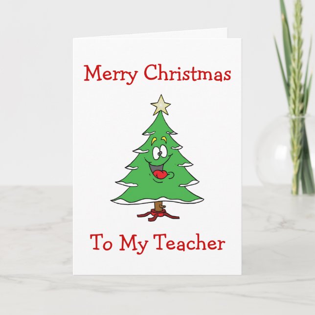 TEACHER/CHRISTMAS-CHRISTMAS CUTE TRÄD FÖR LÄRARE HELGKORT (Framsida)