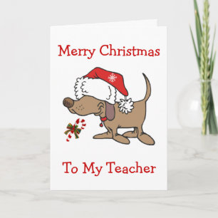TEACHER/CHRISTMAS-CHRISTMAS PUPPY FÖR LÄRARE HELGKORT