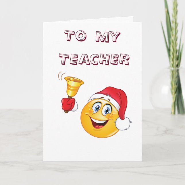 **TEACHER** CHRISTMAS EMJOI SAYS-GOD JUL HELGKORT (Framsida)