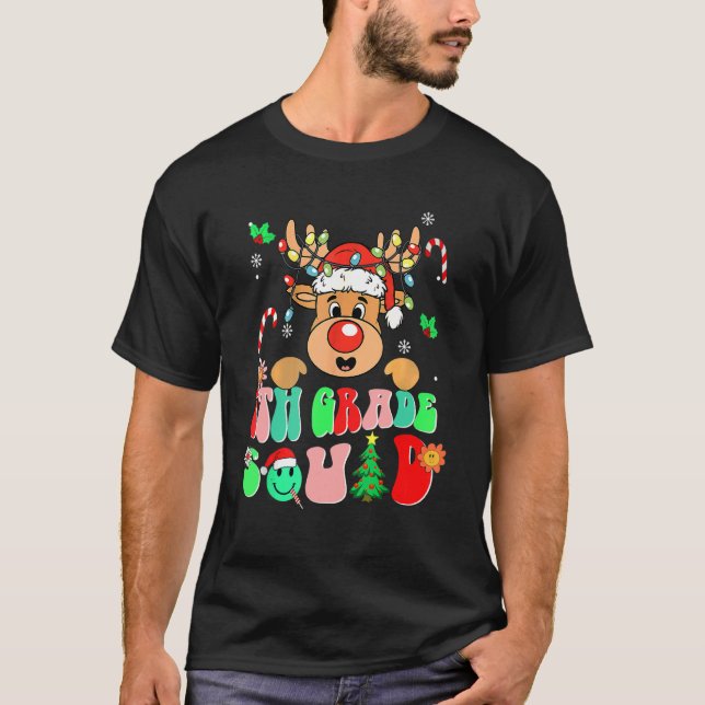 Teacher Christmas Funny 7th Grade Squad Reindeer G T Shirt (Framsida)