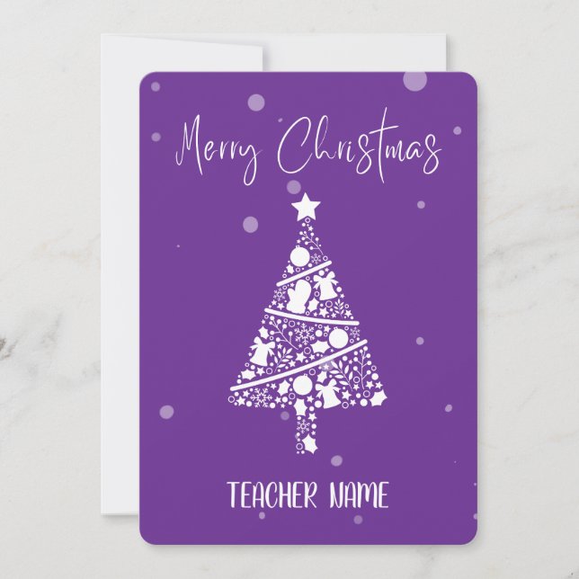 TEACHER CHRISTMAS GREETING CARD TACK KORT (Framsida)