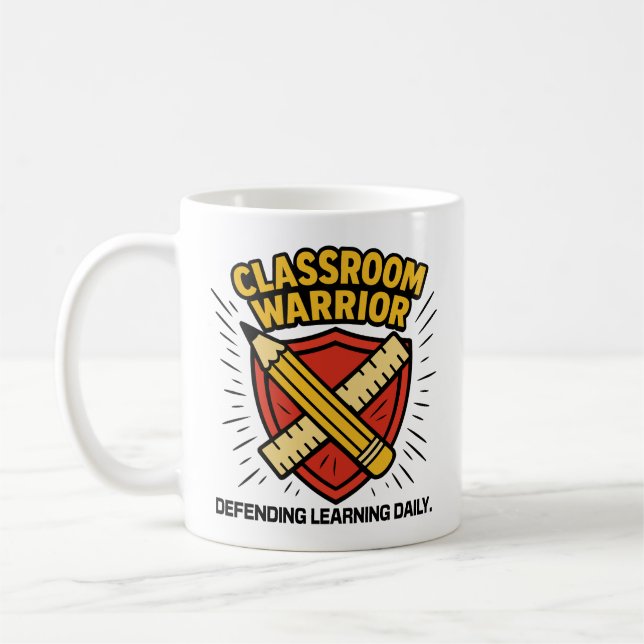 Teacher - Classroom Warrior  Kaffemugg (Vänster)