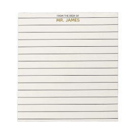 Teacher Clean Simple Lined Paper From The Desk Of  Anteckningsblock