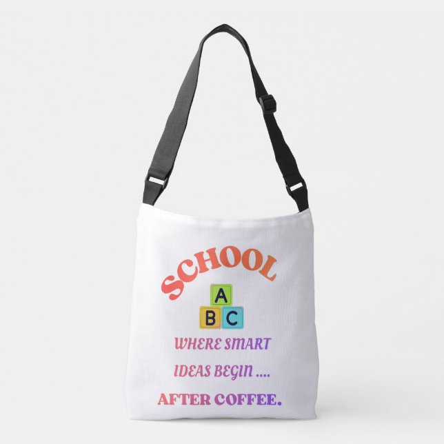 Teacher Coffee Tote Bag – Funny School Quote Axelväska (Framsida)