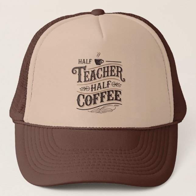 Teacher Cool retro word art coffee  Keps (Framsida)
