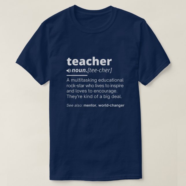 Teacher Definition - Funny Teaching School Teacher T Shirt (Design framsida)