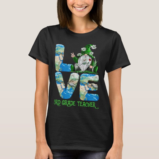 Teacher Earth Day 2023 Gnome 3rd Grade Teacher T Shirt (Framsida)