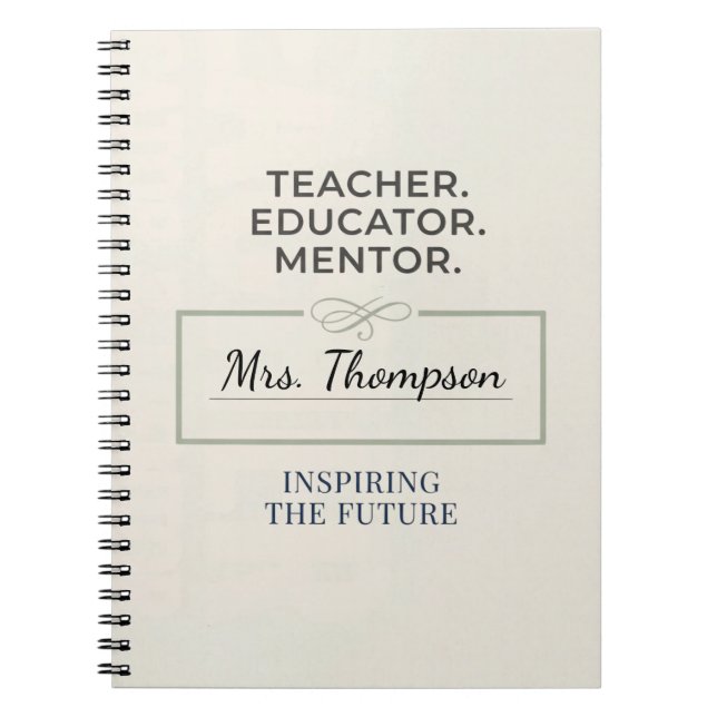 Teacher. Educator. Mentor. Custom Retirement Gift Anteckningsbok (Framsidan)