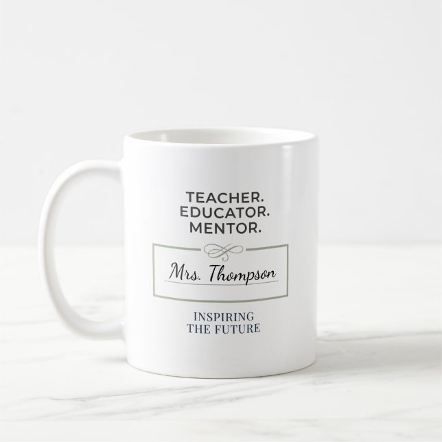 Teacher. Educator. Mentor. Custom Retirement Gift Kaffemugg (Vänster)