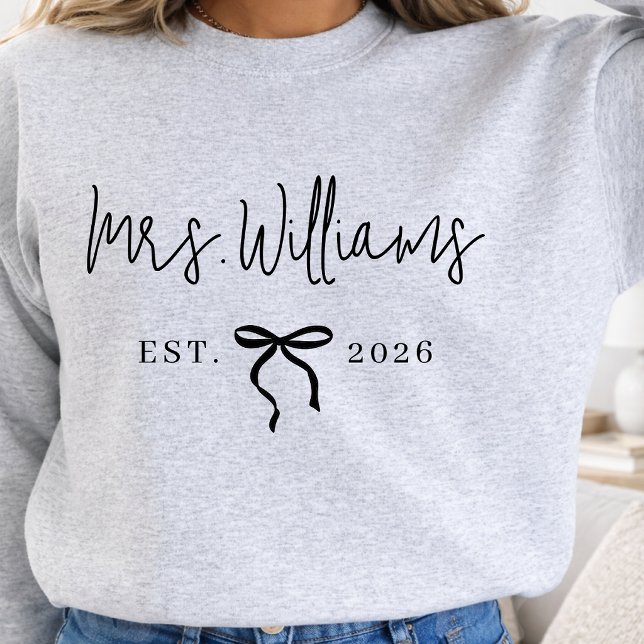 Teacher | Elegant Script Custom Future Mrs Wedding T Shirt (Teacher | Personalized Modern Script Future Mrs Wedding Engagement Party Sweatshirt for Bride)