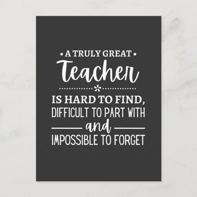 teacher Gift, A Truly Great Teacher Vykort (Framsida)