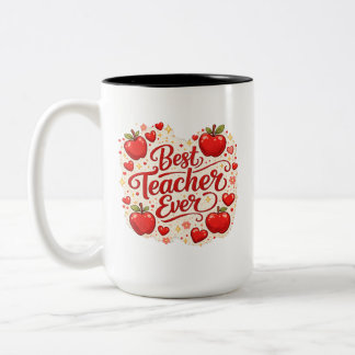 Teacher Gift Mug / Best Teacher Ever Appreciation  Två-Tonad Mugg