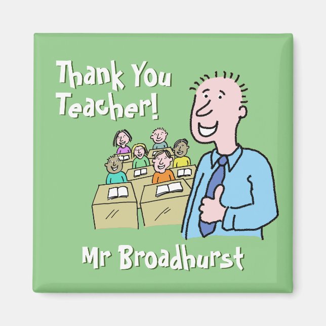 Teacher Gift. Thank You to a Male Teacher Magnet (Framsidan)