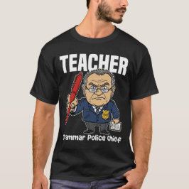 TEACHER - GRAMMAR POLICE CHIEF T SHIRT