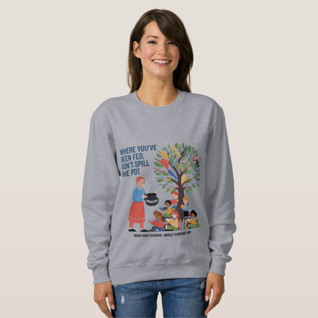 Teacher Gratitude Heartwarming Educational Proveb T Shirt (Hel framsida)
