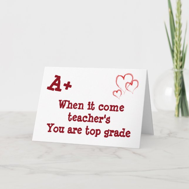 ***TEACHER** GRATTIS PÅ FÖDELSEDAGEN **A+** KORT (Framsida)