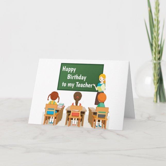 ***TEACHER*** GRATTIS PÅ FÖDELSEDAGEN KORT (Framsida)