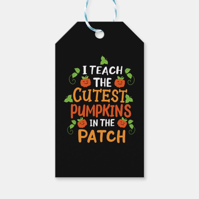 Teacher Halloween Pumpkin Halloween Costume Presentetikett (Framsidan)